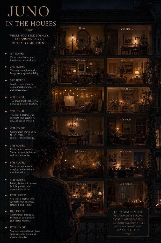 Juno in the Houses: Where You Seek Loyalty, Recognition, and Mutual Commitment