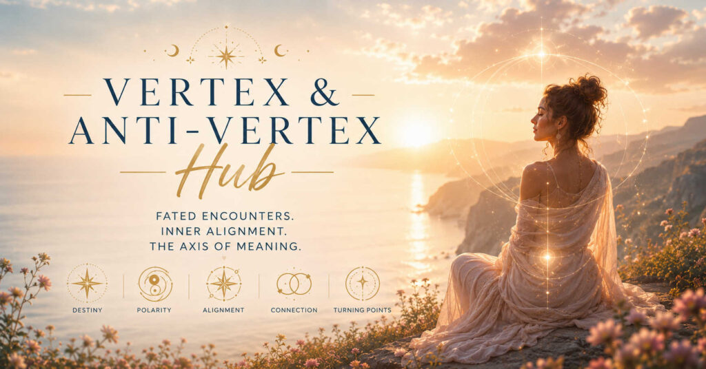 The Vertex and Anti-Vertex in astrology — the fated axis of the natal chart, where destiny, choice, and turning points intersect